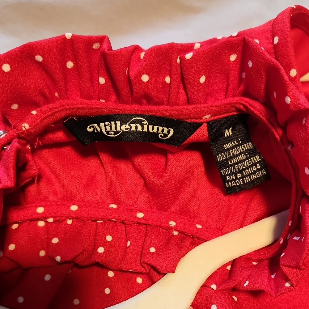 Red Polka Dot Sleeveless Dress- Last Chance - Picture 7 of 9
